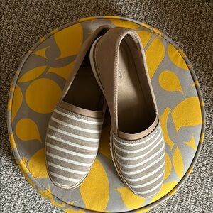 Tan striped espadrilles